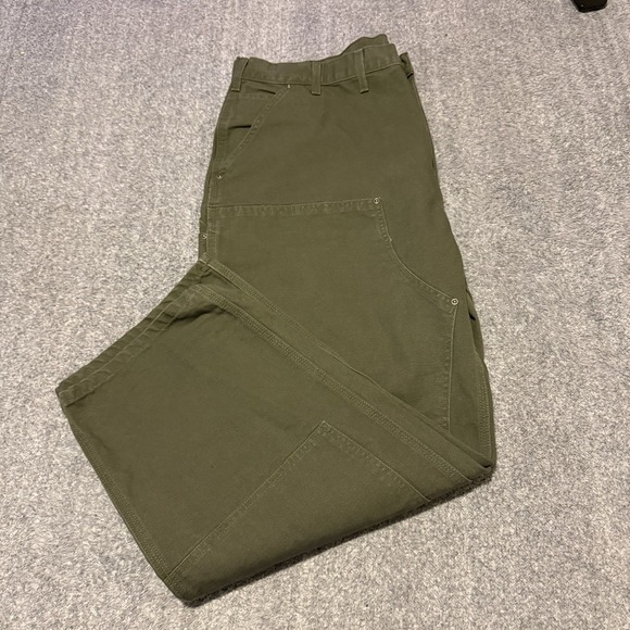 Carhartt Other - VTG Carhartt B136 MOS Canvas Moss Green Double Knee Carpenter Original Pants